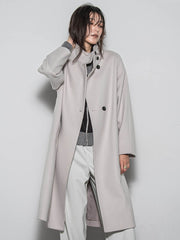 ライトジャージメルトンスタンドカラーロングコート