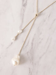 パールラリエットネックレス