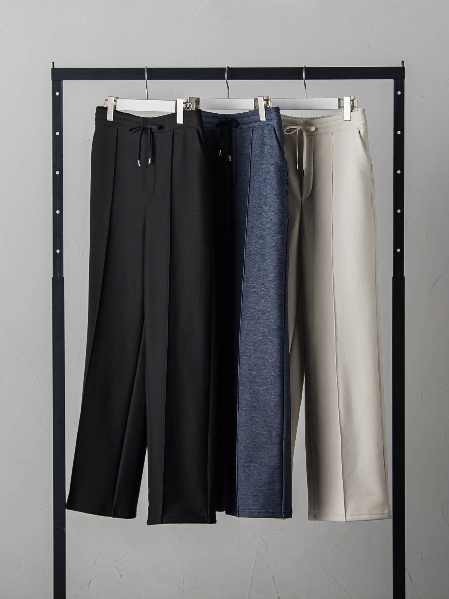 【WEB限定/新色追加】”楽暖”裏起毛ワイドパンツ≪洗濯機で洗える≫