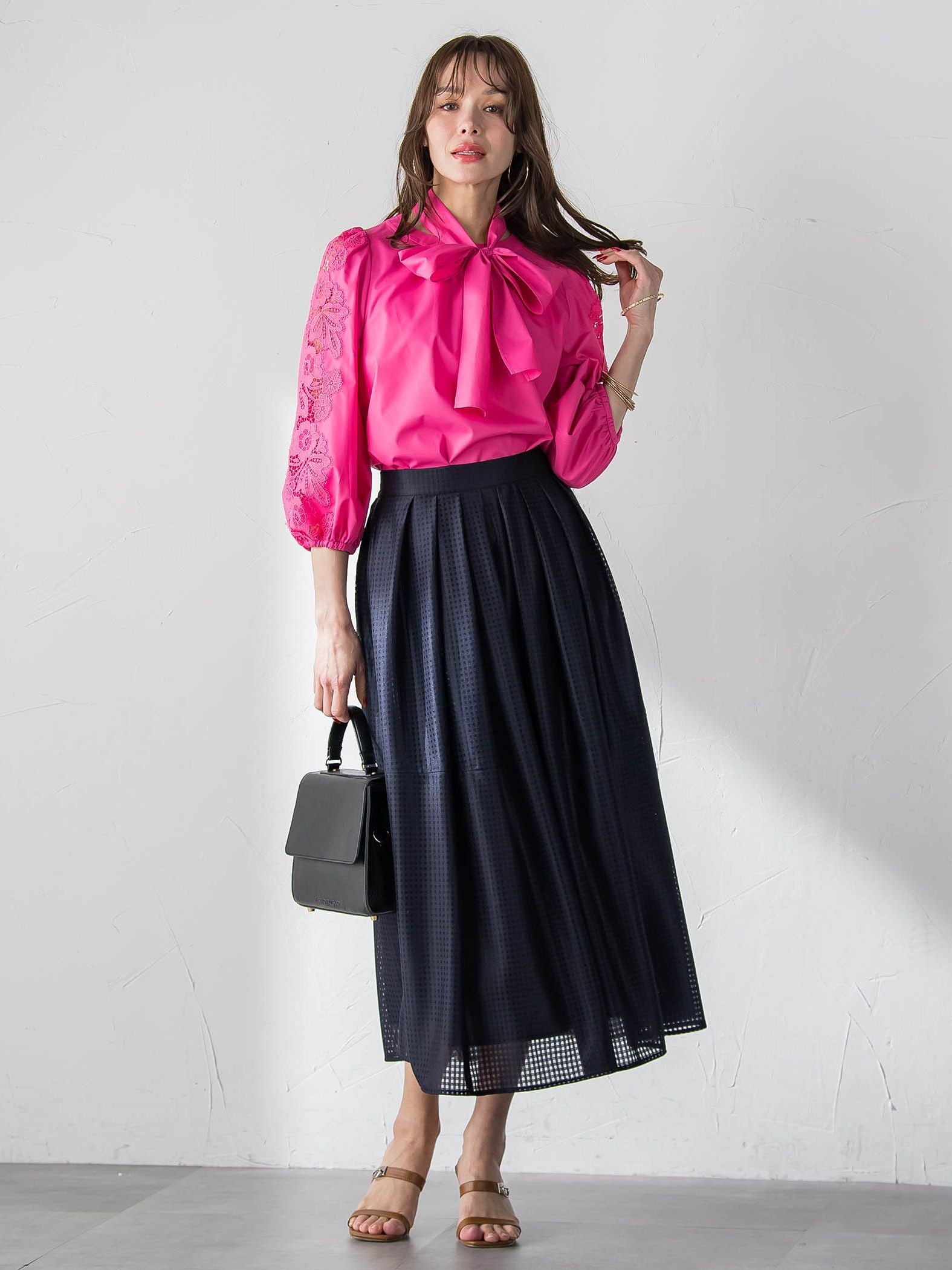 ラッセルレースチェックスカート