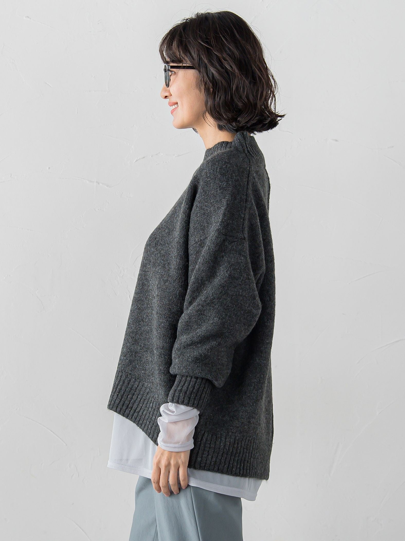 【WEB限定】”毎日頼れる”ゆったりモックネックニット