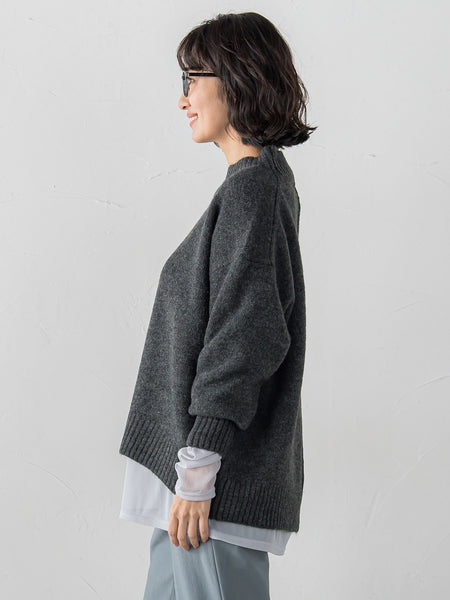 【WEB限定】”毎日頼れる”ゆったりモックネックニット