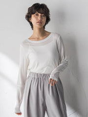 ”肌が喜ぶ”前後2WAYクルーネックロンT≪手洗い可能≫