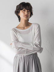 ”肌が喜ぶ”前後2WAYクルーネックロンT≪手洗い可能≫