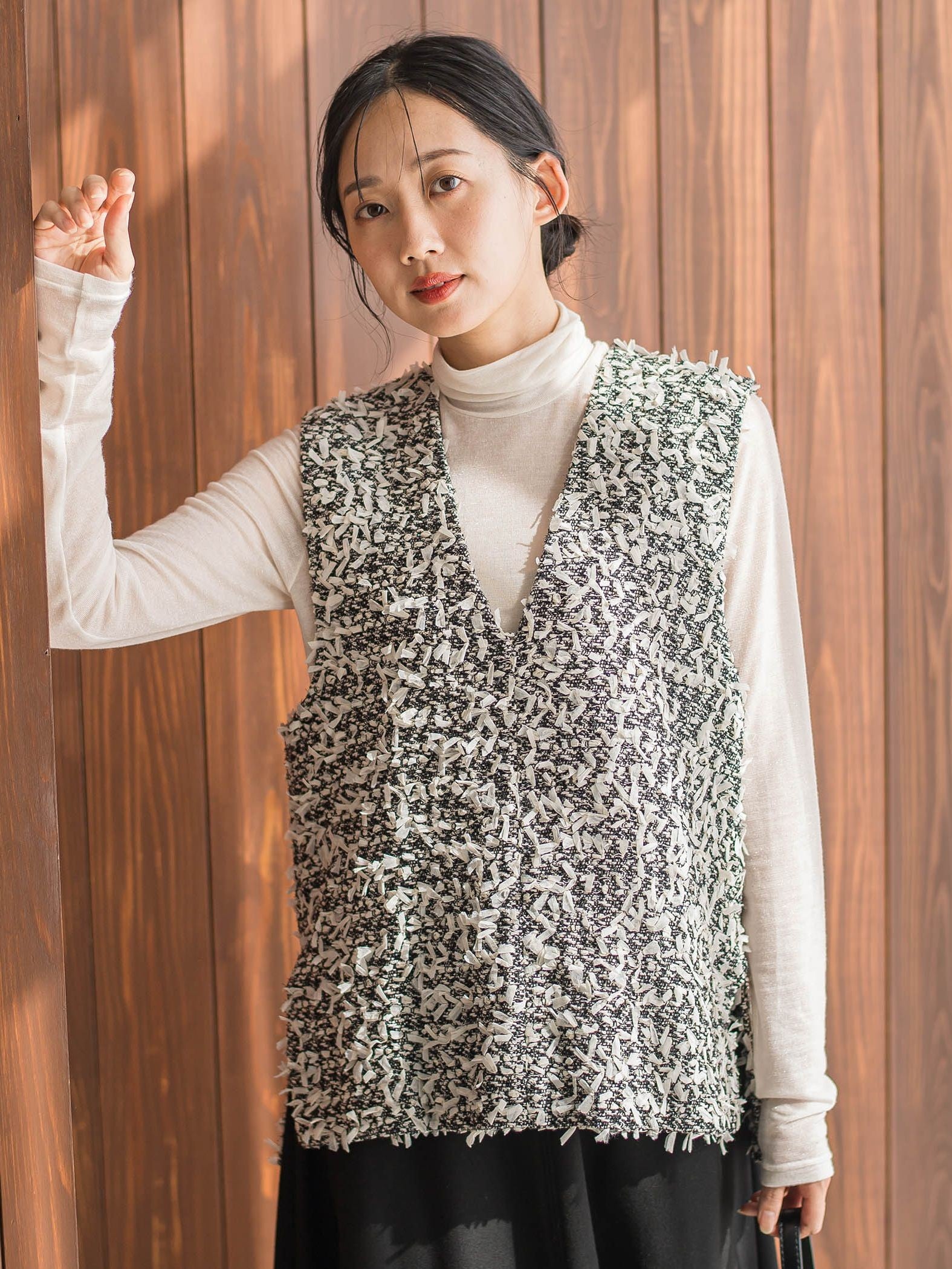 モナコツィードブラウス≪手洗い可能≫