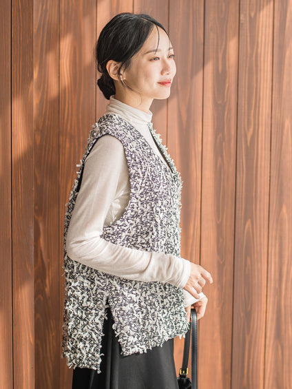 モナコツィードブラウス≪手洗い可能≫
