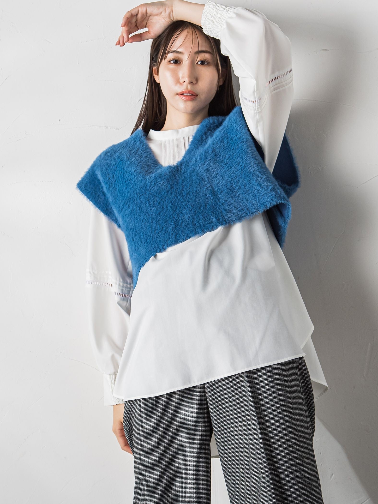 【大きいサイズ】フルダルスパンマイクロピーチブラウス≪洗濯機で洗える≫