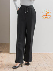 【WEB限定/大きいサイズ】”楽暖”裏起毛ワイドパンツ≪洗濯機で洗える≫