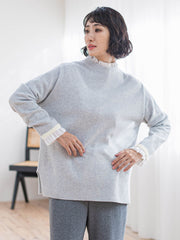 【大きいサイズ】配色CHESSニット