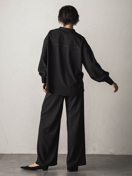 【一瞬で楽とキレイを叶える】ナチュラルストレッチイージーワイドパンツ≪セットアップ対応≫