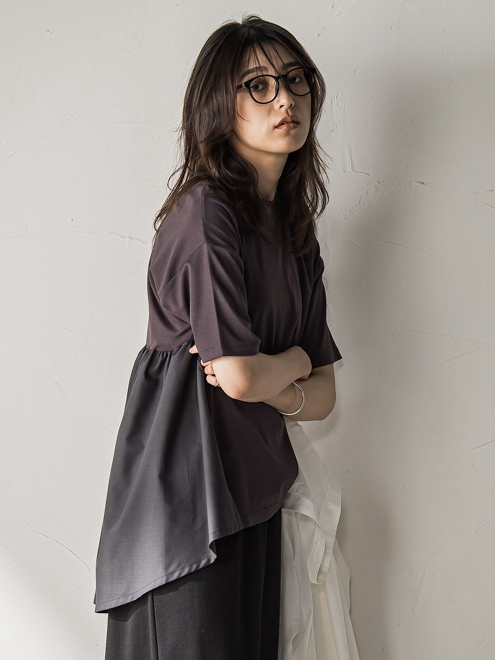 【WEB限定】前後ドッキングフレアTシャツ≪接触冷感/洗濯機で洗える≫