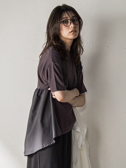 【WEB限定】前後ドッキングフレアTシャツ≪接触冷感/洗濯機で洗える≫