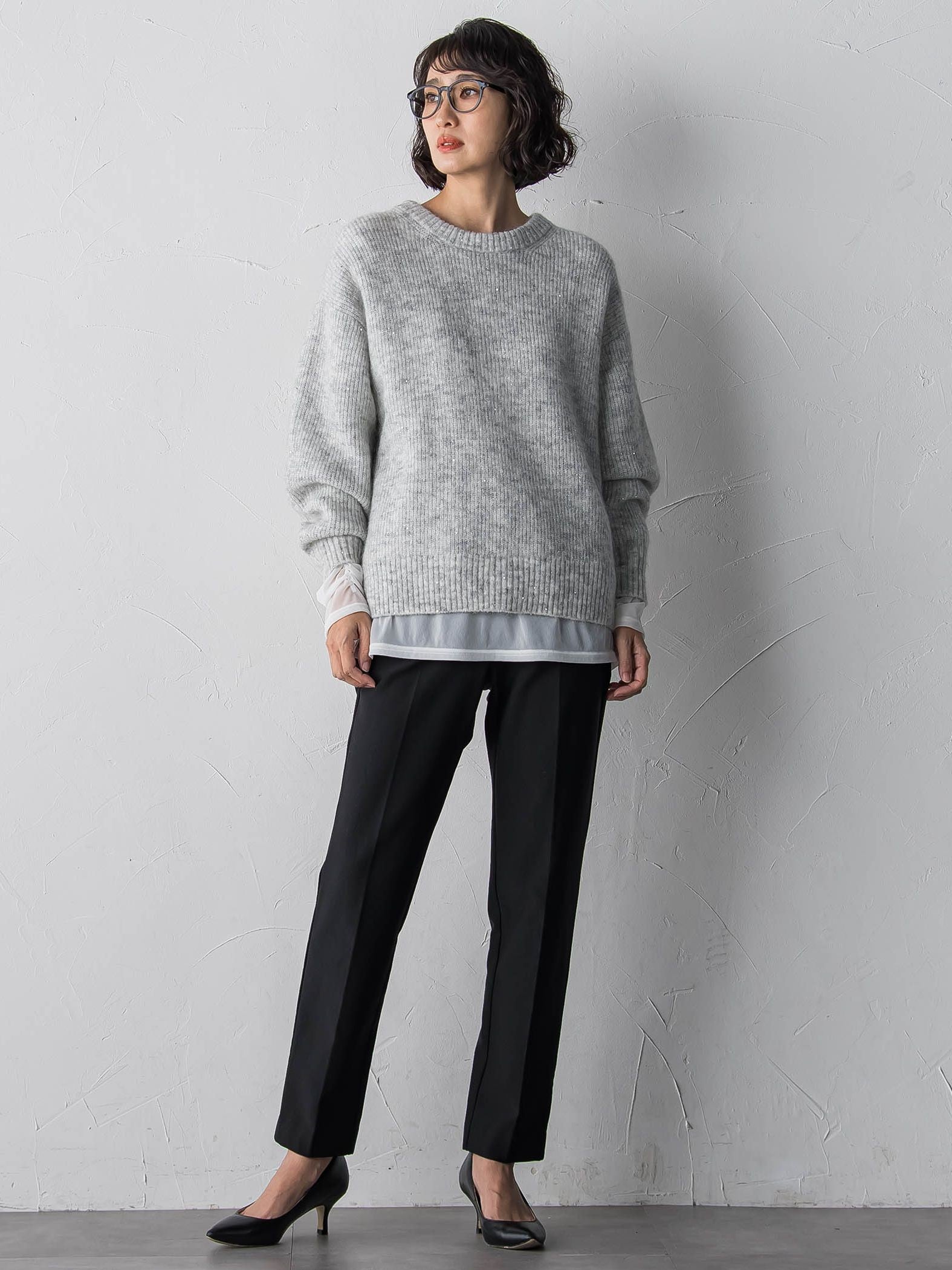 モヘヤスパンコールニット