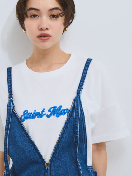 さがら刺繍ロゴTシャツ≪洗濯機で洗える≫