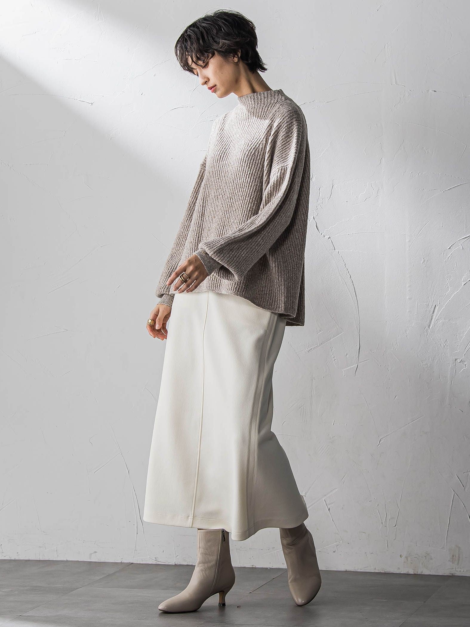 ラメリブボトルネックニット≪手洗い可能≫