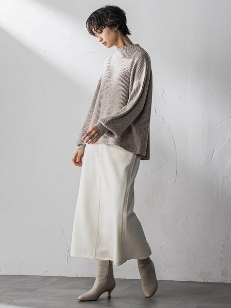 ラメリブボトルネックニット≪手洗い可能≫