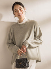 スパンコールクルーネックニット≪洗える≫