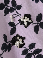 ボタニカルモチーフ刺繍カーディガン