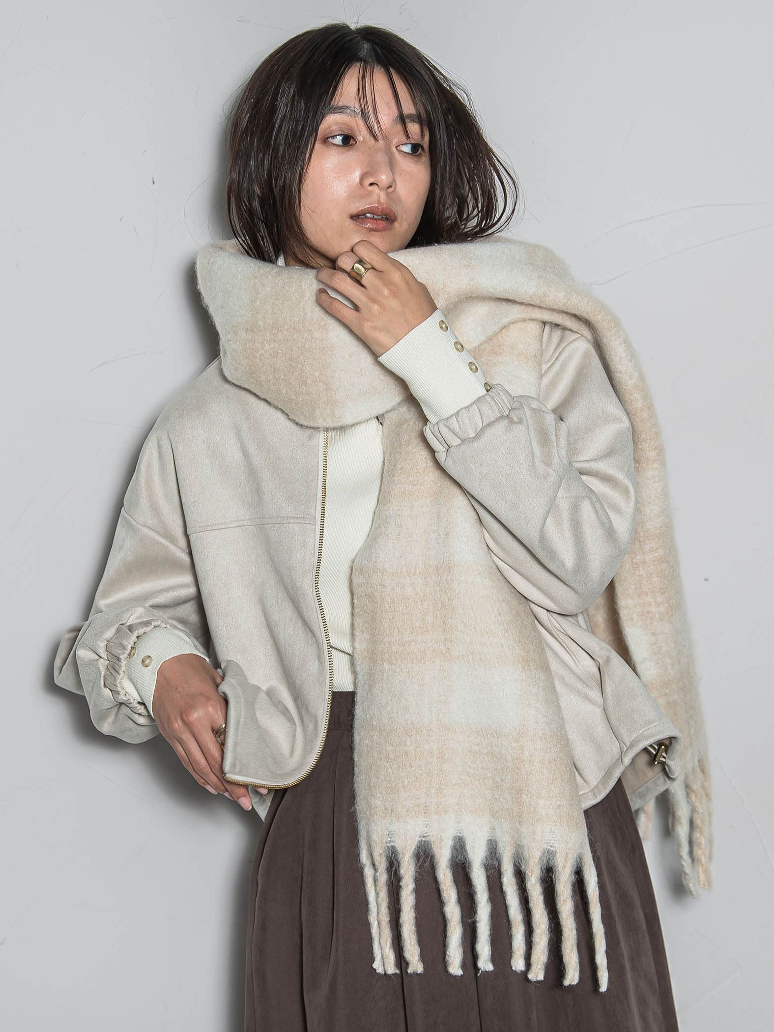 ブークレチェックストール