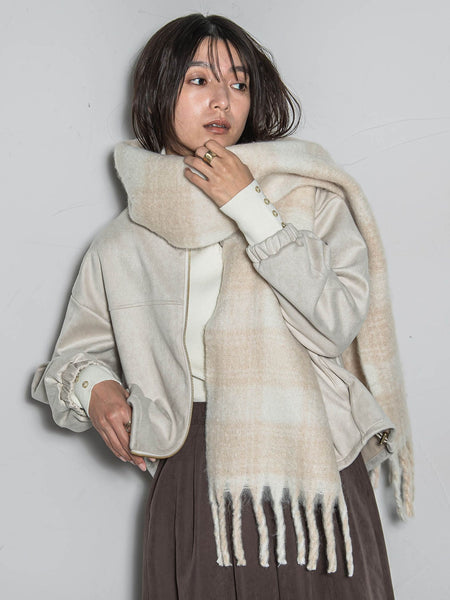 ブークレチェックストール