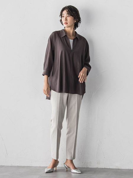 【WEB限定/+5cm丈長め】【極・名品パンツ】シェルタリングテーパードパンツ