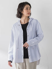 ドビーストライプフードシャツ