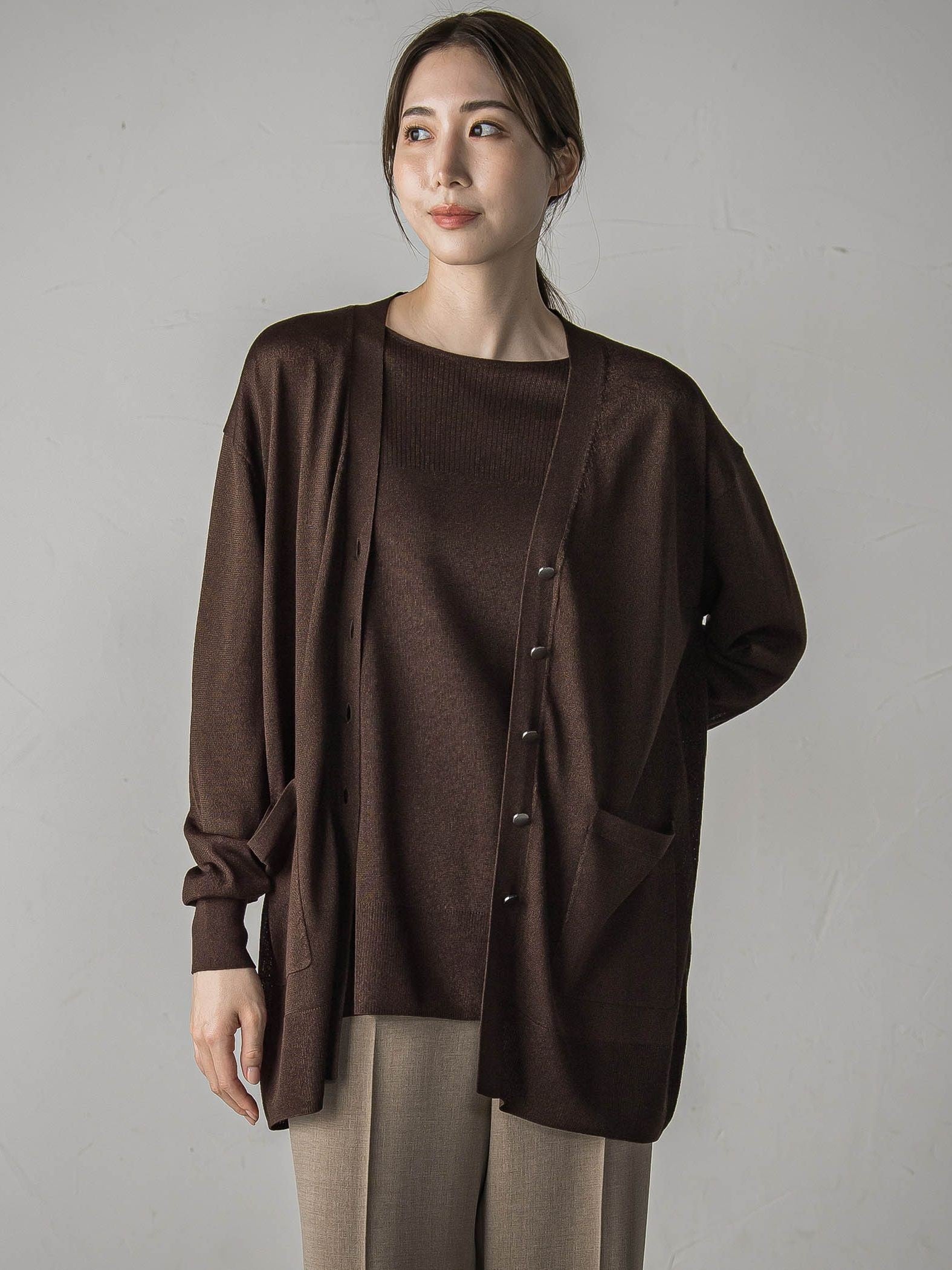 【極】SARIニットカーディガン≪手洗い可能≫