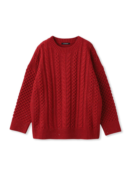 【WEB限定】ケーブル柄編みニット≪洗える≫