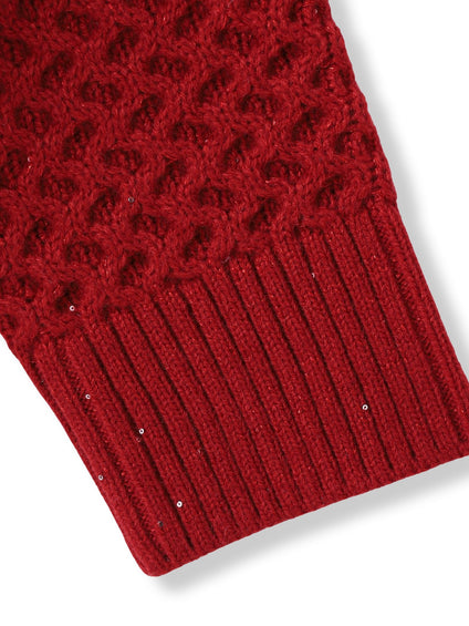 【WEB限定】ケーブル柄編みニット≪洗える≫