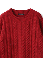 【WEB限定】ケーブル柄編みニット≪洗える≫