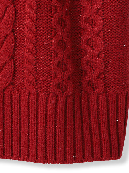 【WEB限定】ケーブル柄編みニット≪洗える≫