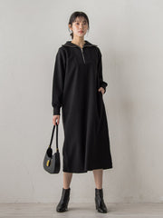 【WEB限定】圧縮起毛ステンニットワンピース≪手洗い可能≫