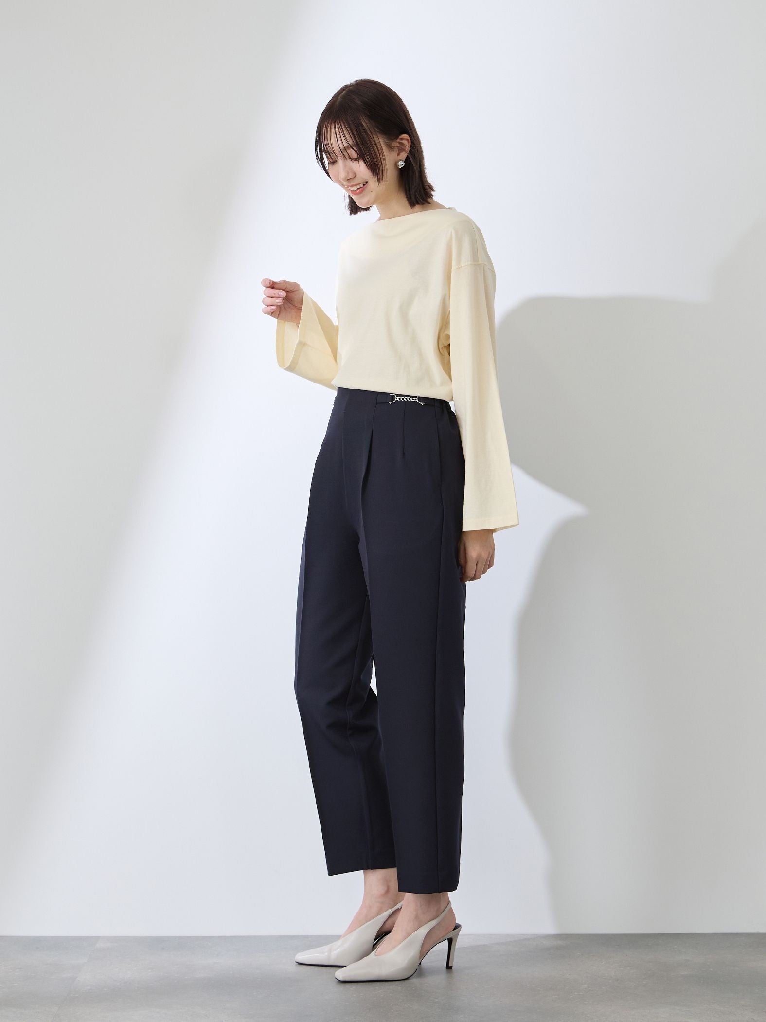 ダブルクロスストレッチビットテーパードパンツ