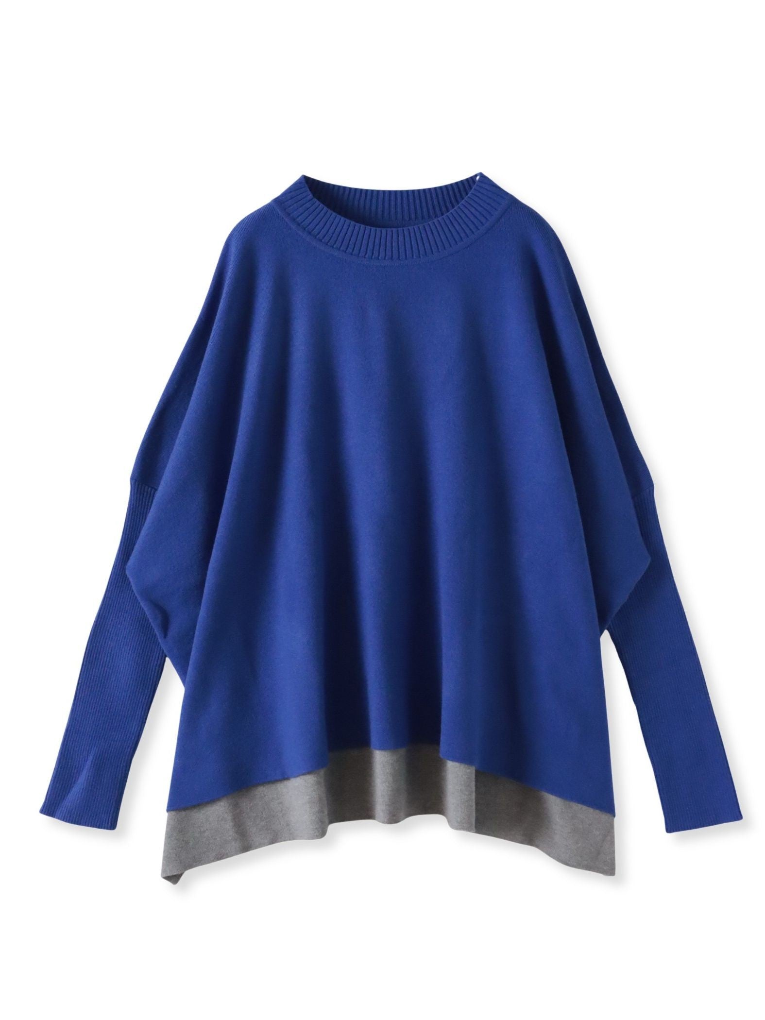 【WEB限定】”前後で印象が変わる”ドルマンバイカラーニット