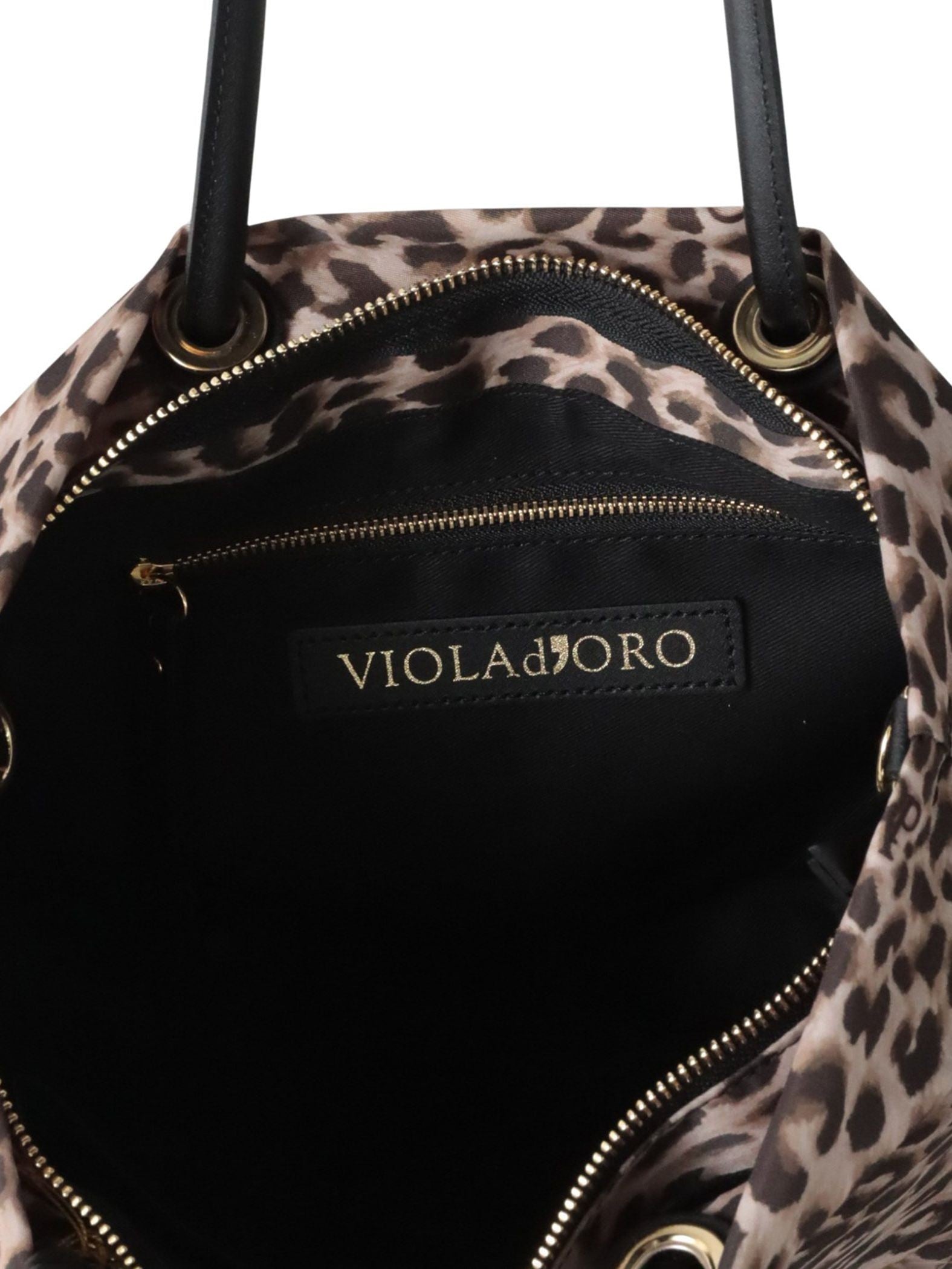 【VIOLAｄORO】ノットハンドルナイロントートレオパード