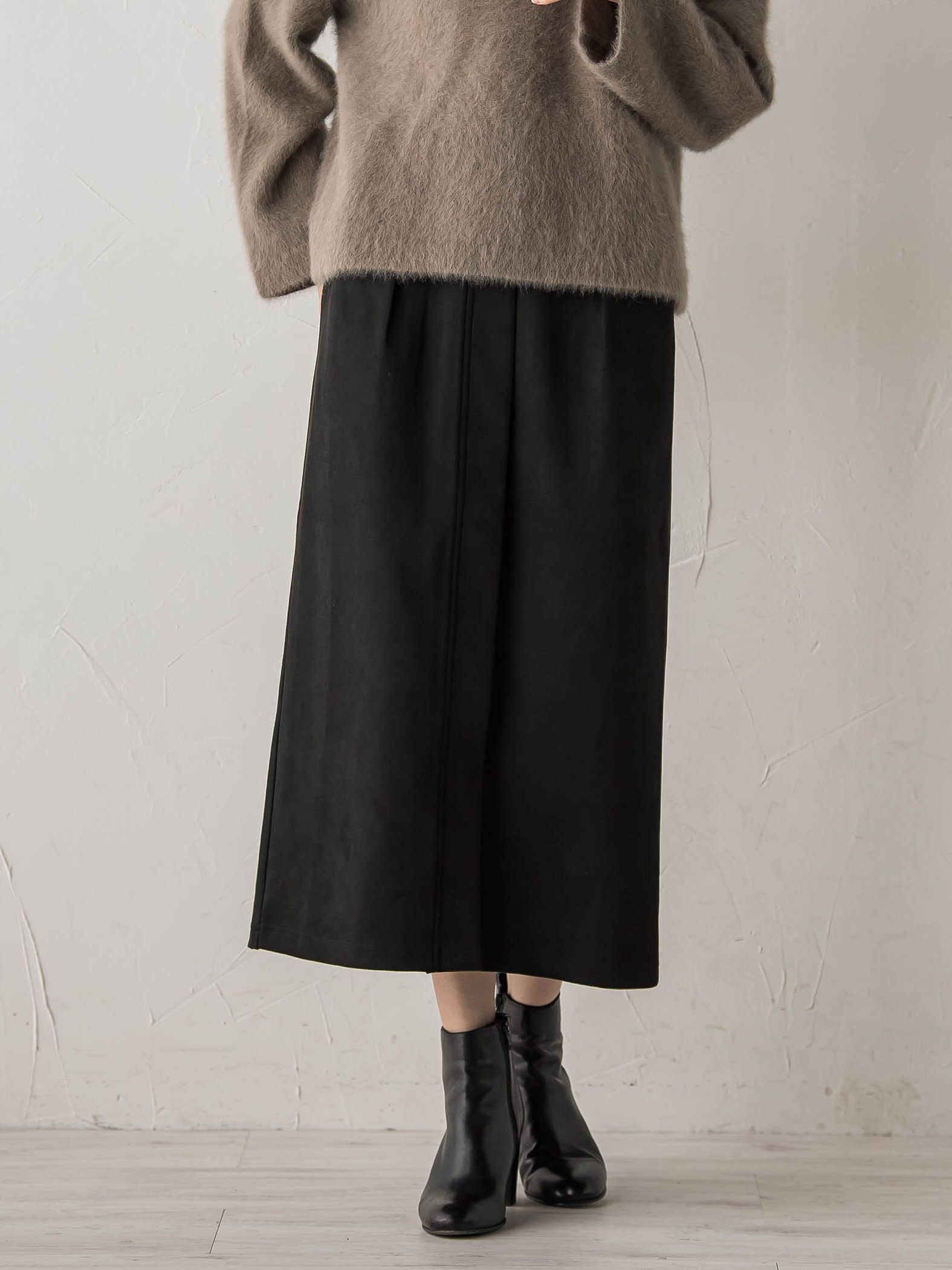 スエードフロント切替えナロースカート≪手洗い可能≫