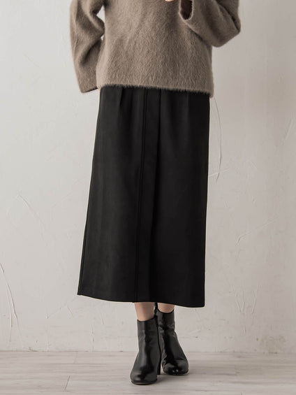 スエードフロント切替えナロースカート≪手洗い可能≫