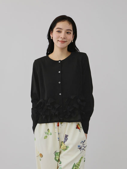 ブルーミングリボンニットカーディガン