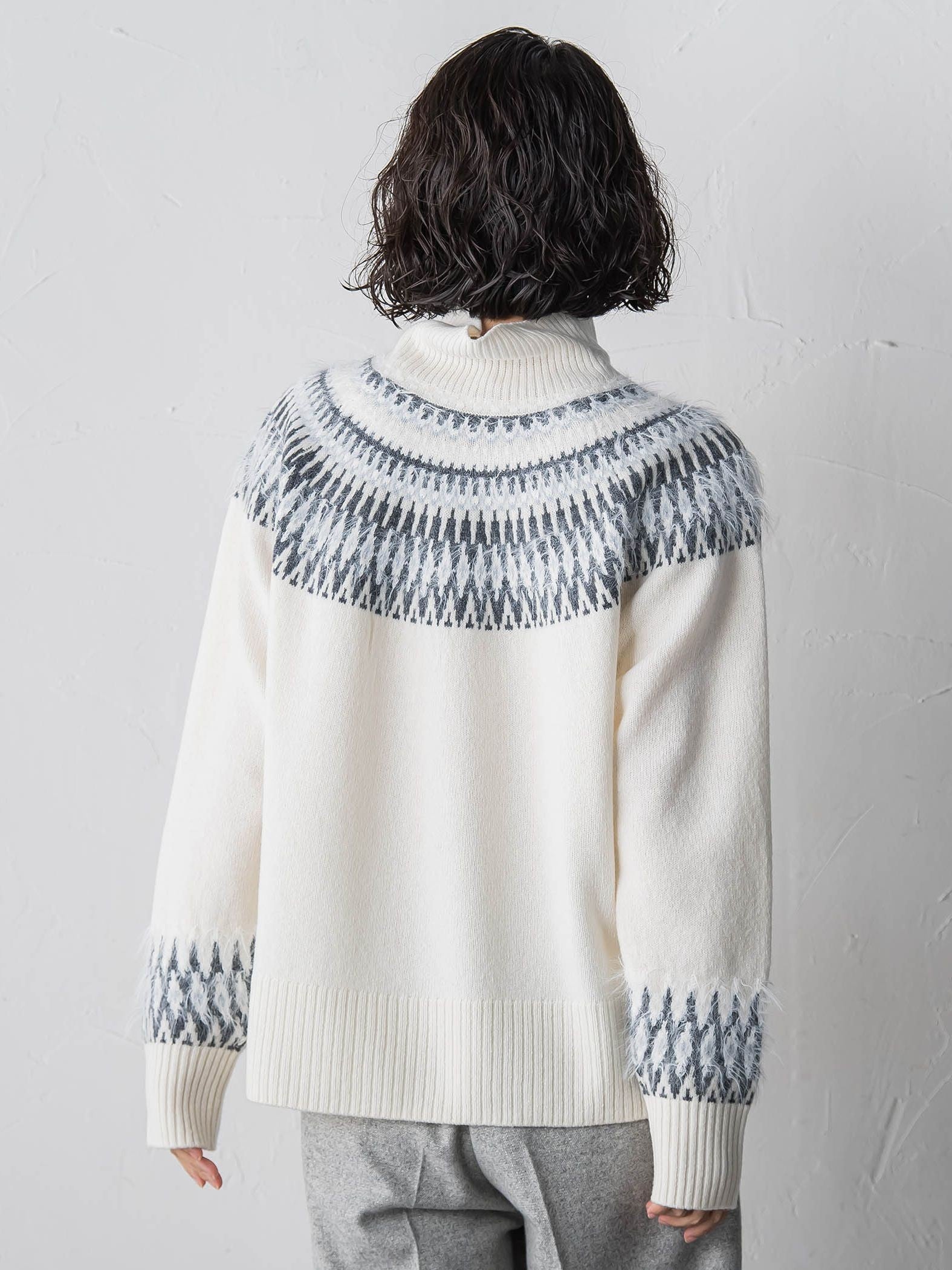 【大きいサイズ】フェアアイル柄ニット