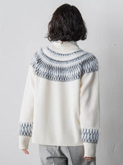 【大きいサイズ】フェアアイル柄ニット