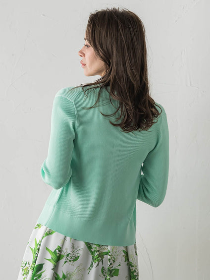 LUCINDAリブニットVカーディガン