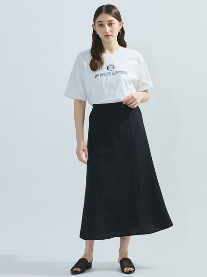 ツヤ刺繍Tシャツ≪洗濯機で洗える≫