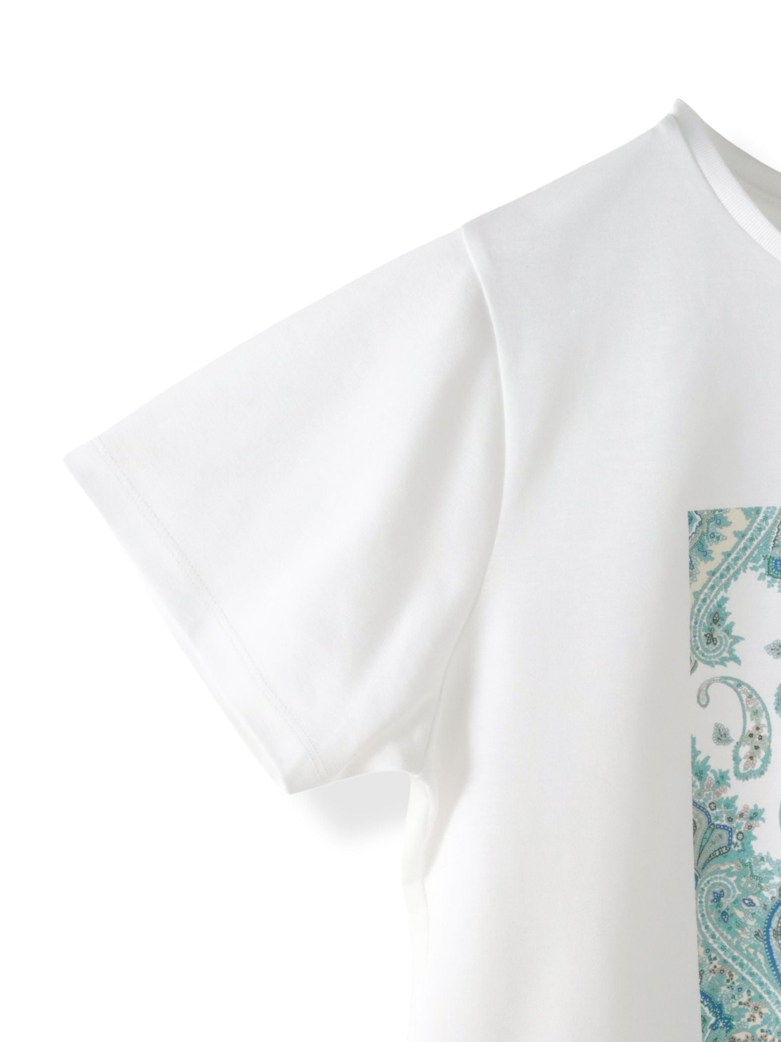 ペイズリープリントTシャツ≪洗濯機で洗える≫