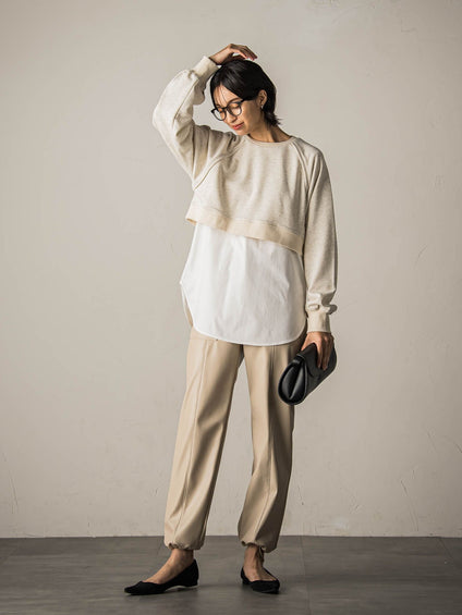 裏毛クロップドトレーナー≪洗濯機で洗える≫