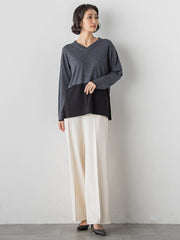 【大きいサイズ】ファインウールVネックニット