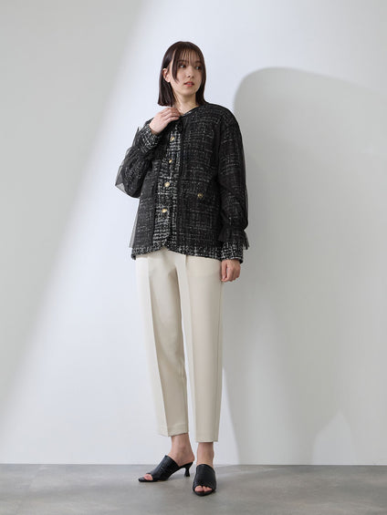 チュールレイヤーセットツィードジャケット