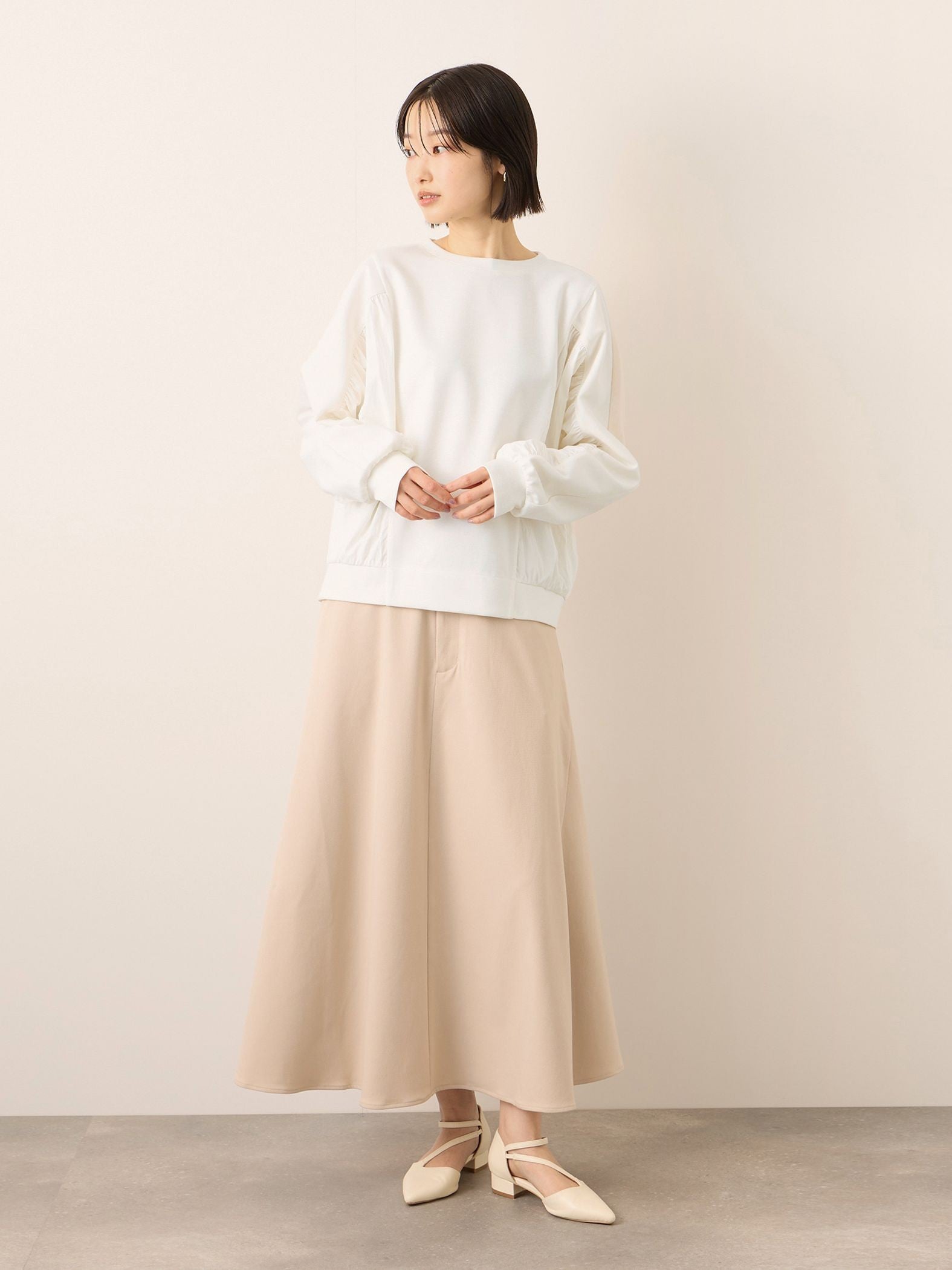 《予約販売》【ふんわり、きちんと。】ドルマンギャザープルオーバー≪手洗い可能≫