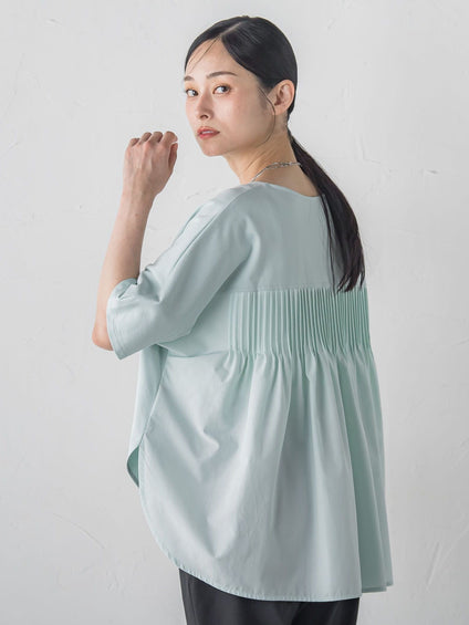 【WEB限定】≪夏の体型カバーに≫タックフレアカットソー