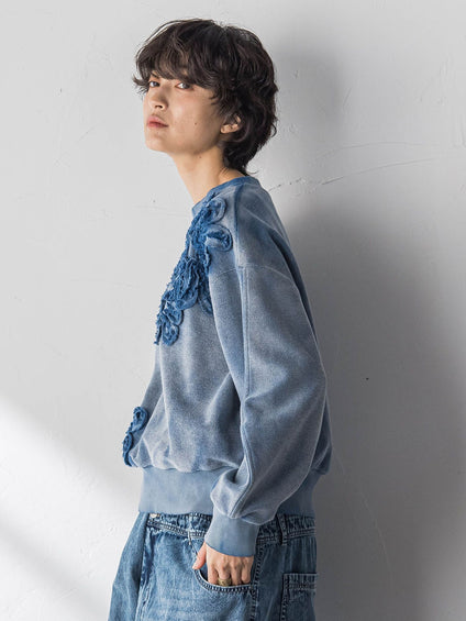 フラワーモチーフプルオーバー≪洗濯機で洗える≫