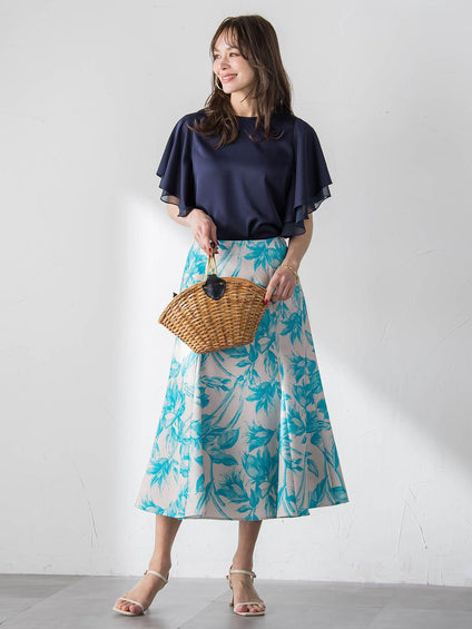 ラッフルスリーブブラウス